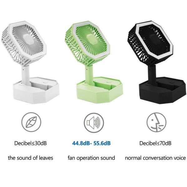 USB Rechargeable, Foldable, And Portable Mini Fan With LED Light