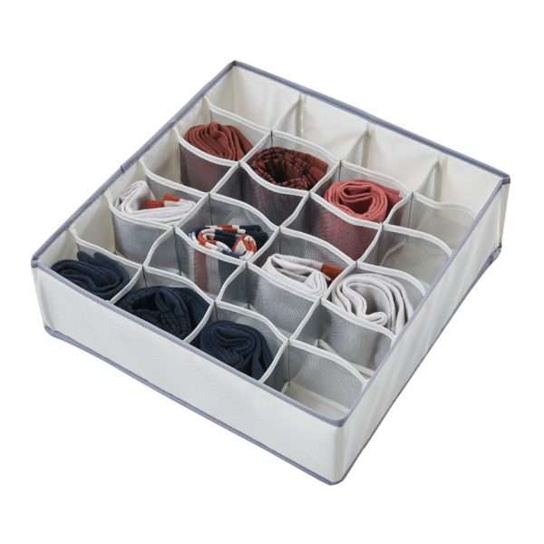 24 compartment sock storage box