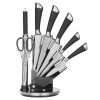 Stainless Steel Premium 8 Pieces Kitchen Knife Set With Rotating Black Stand
