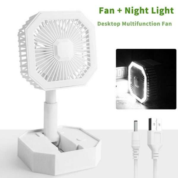 USB Rechargeable, Foldable, And Portable Mini Fan With LED Light