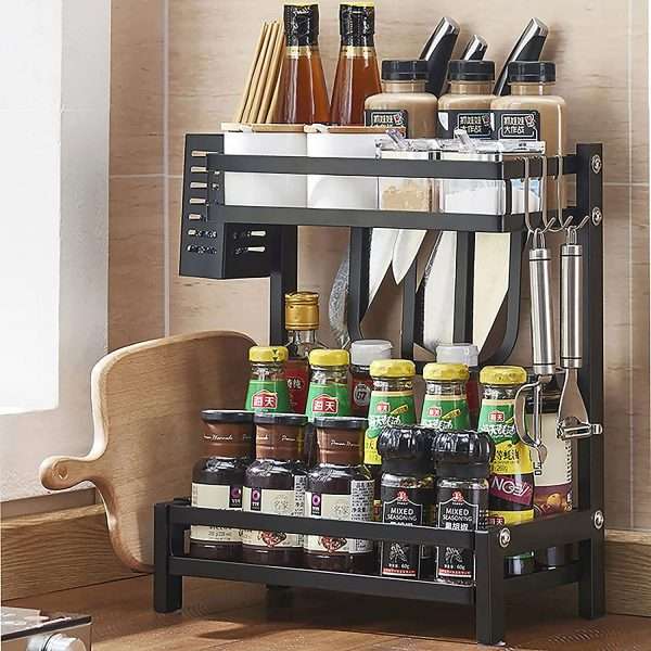 Spice Storage Rack For Counter Top And Cabinet