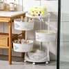 Vegetable Rotating Trolley With Removable Basket Shelf