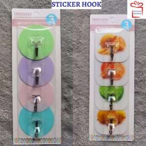 Sticky Adhesive Sticker Hook (2 Packets) / (4 Hook Per Packet)