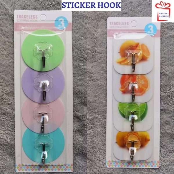 Sticky Adhesive Sticker Hook (2 Packets) / (4 Hook Per Packet)