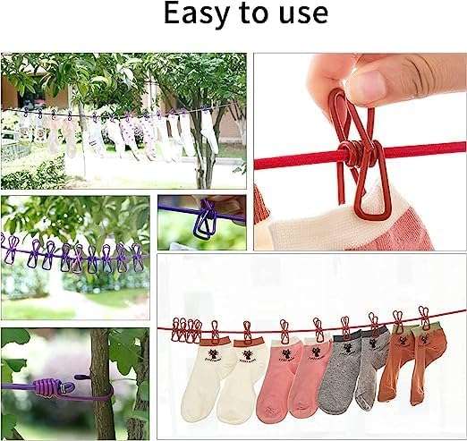 Rope With Clip For Drying & Hanging (3 Piece)