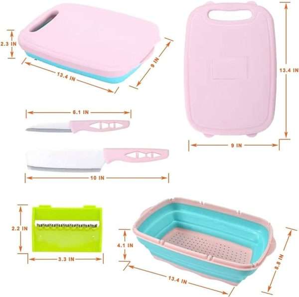 9 IN 1 Cutting Board With Basket & Knife