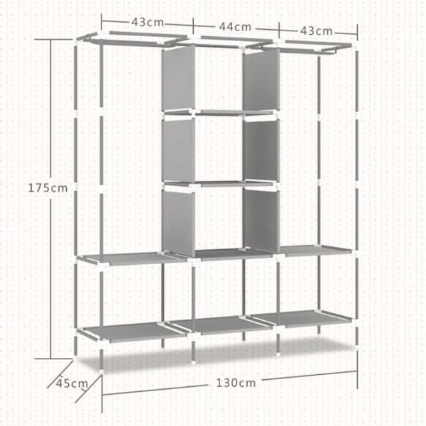 3 Door Foldable Wardrobe