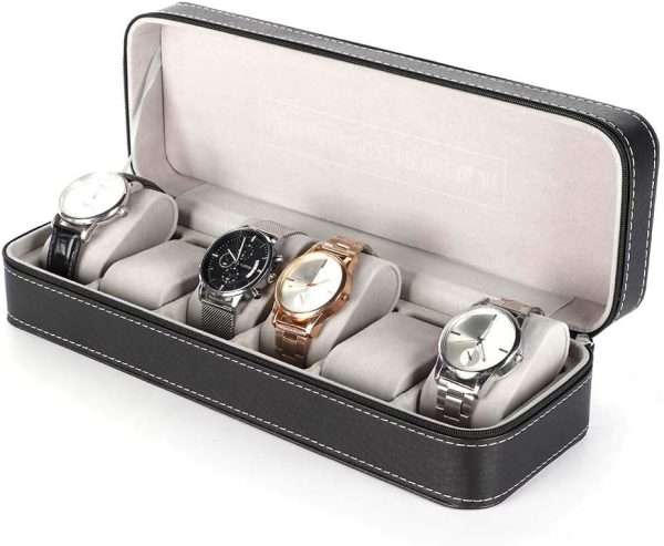 6-Slots Portable Watch Box Case