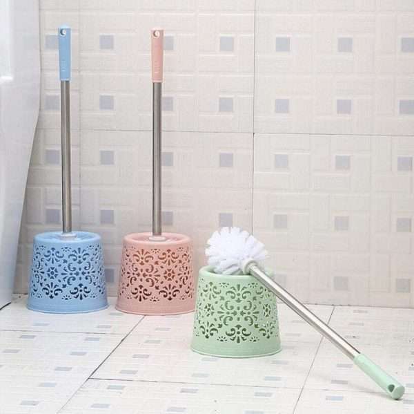 Round Toilet Brush With Stand