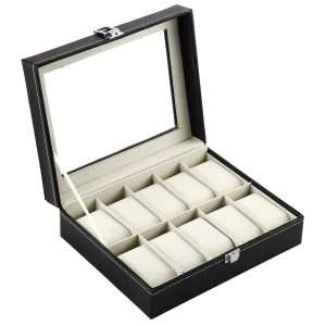 10-Slots Leather Watch Box