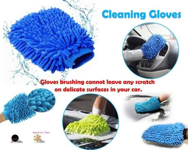 Microfiber Car Washing Gloves (3 Piece Set)