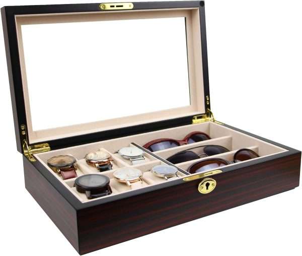 6 Piece Watch Case and 3 Piece Eyeglasses Storage