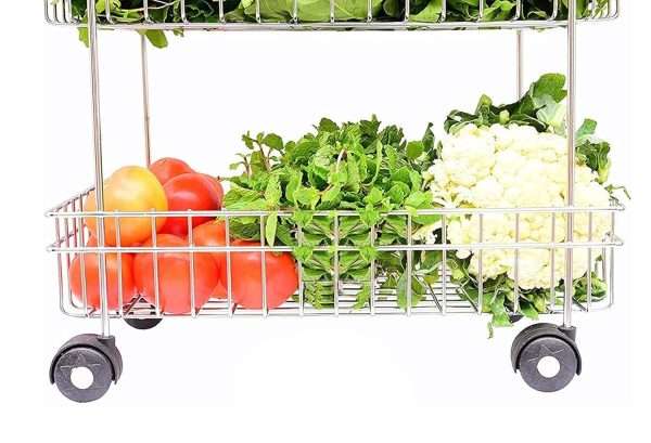 3 Layer Stainless Steel Trolley Storage Rack