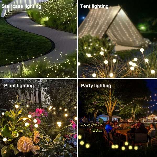 10 Bulbs Solar Firefly Garden Lights