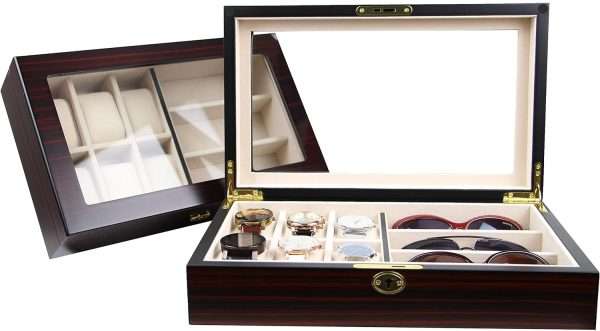6 Piece Watch Case and 3 Piece Eyeglasses Storage