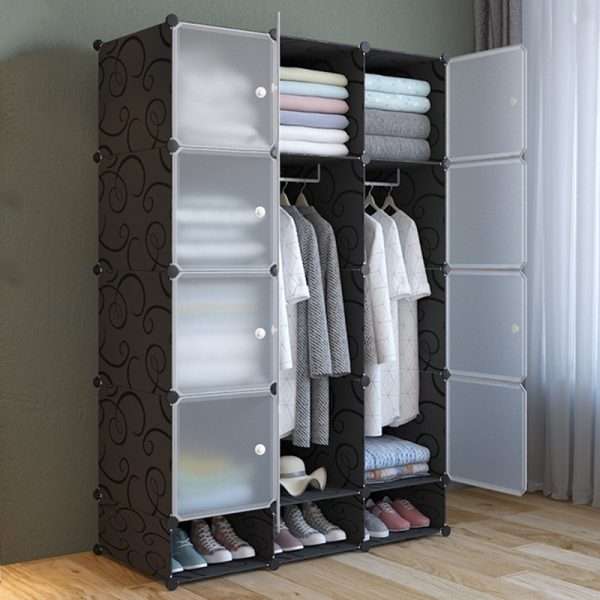 Clothes Wardrobe Cabinet With Shoe Holder At Bottom