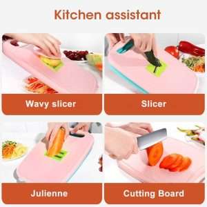 9 IN 1 Cutting Board With Basket & Knife