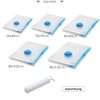5 Pcs Reusable Vacuum Bags For Clothes With Pump