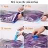 5 Pcs Reusable Vacuum Bags For Clothes With Pump