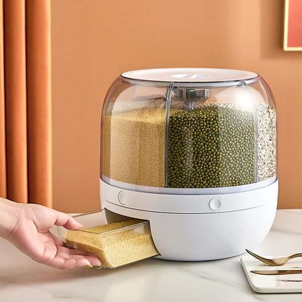 6-in-1 Rotating Grain Jar Dispenser