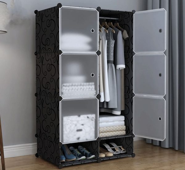 Closet Storage Organizer With Shoe Holder At Bottom