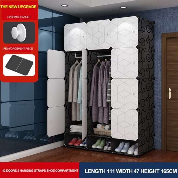 Clothes Wardrobe Cabinet With Shoe Holder At Bottom