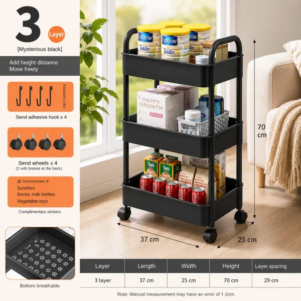 3 Tier Storage Rack Size