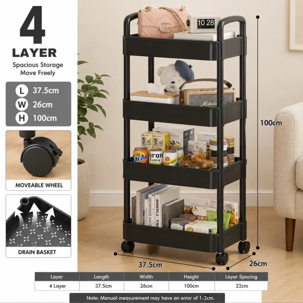 4 Tier Storage Rack Size