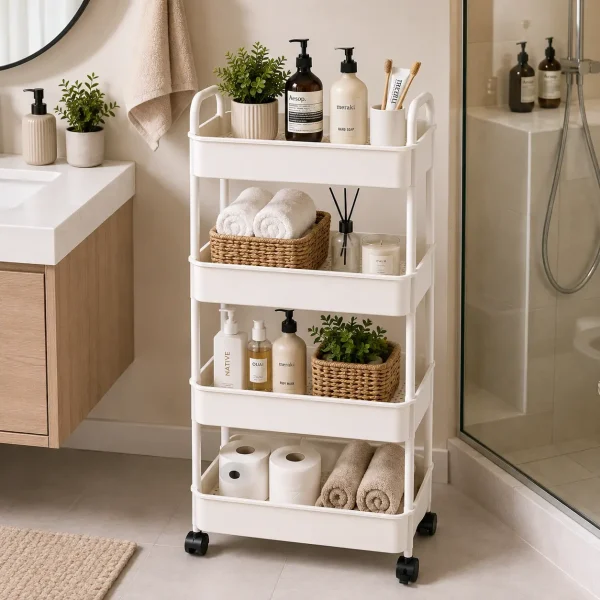 4 Tier Storage Rack White