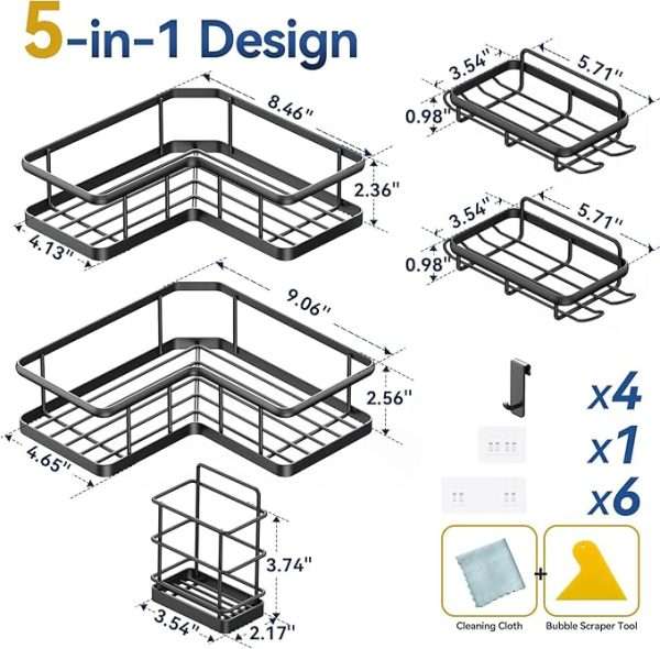 size of shower caddy