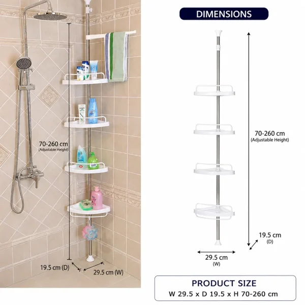 Bathroom Corner Rack Size
