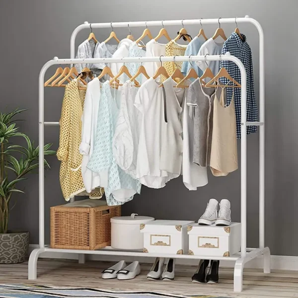 Double Pole Rack White