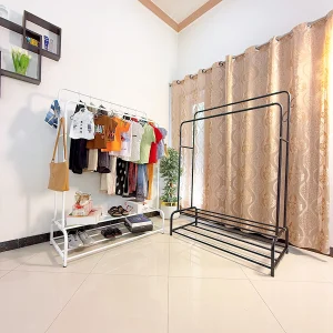 Double Pole Rack with Double Shelves Main