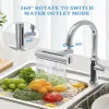 360 degree switch rotating 4 mode water faucet head