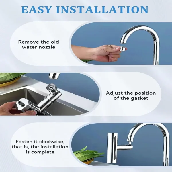 4 mode water faucet head easy installation process