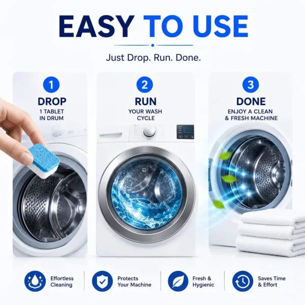 easy to use cleaning tablet for washing machine